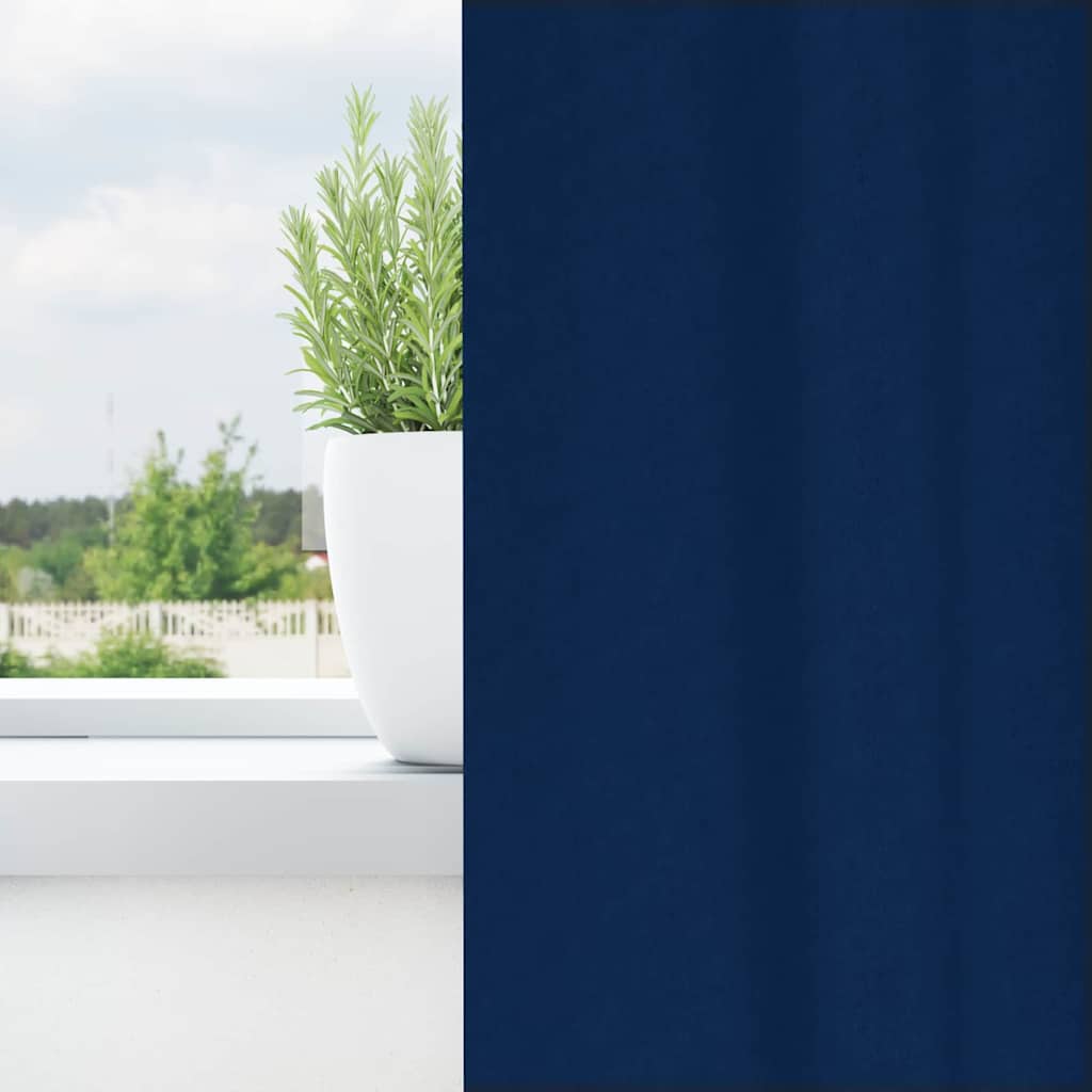 Verdunkelungs-Vorhänge mit Ringen 2 pcs Dunkelblau 245 x 140 cm