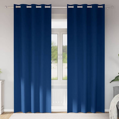 Verdunkelungs-Vorhänge mit Ringen 2 stk. Dunkelblau Polyester