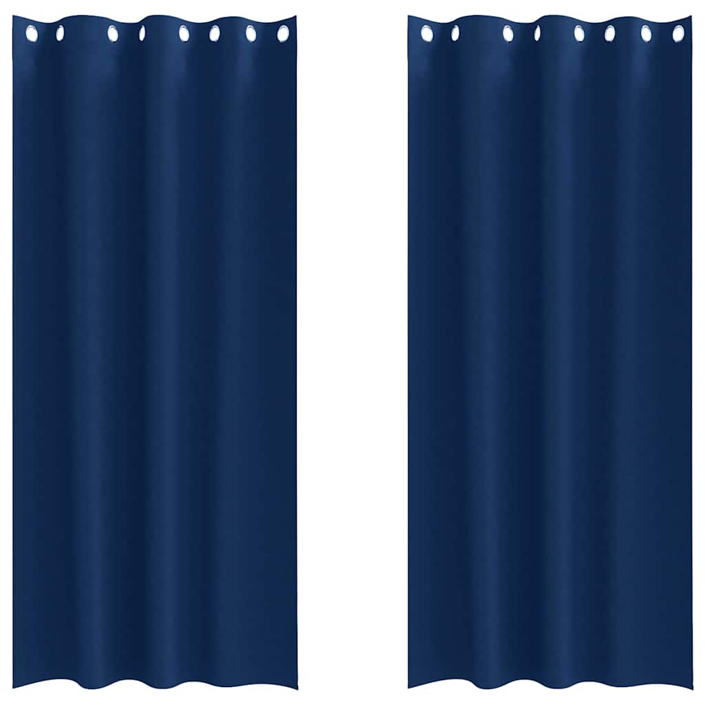 Verdunkelungs-Vorhänge mit Ringen 2 pcs Dunkelblau 245 x 140 cm