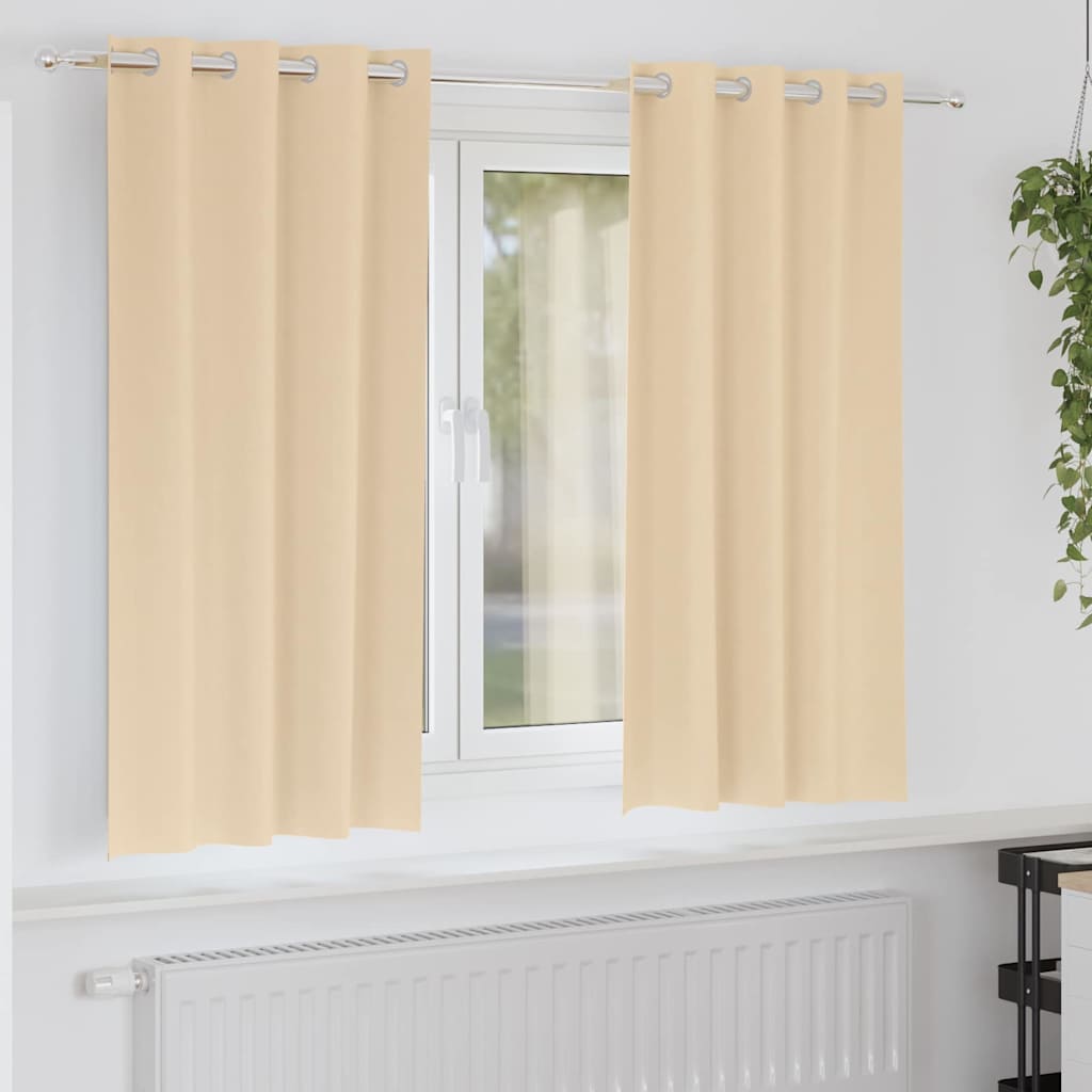 Verdunkelungs-Vorhänge mit Ringen 2 pcs Creme 175 x 140 cm