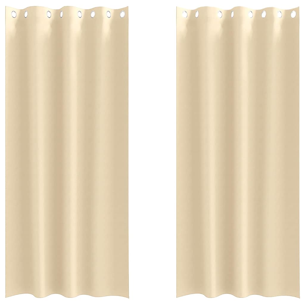 Verdunkelungs-Vorhänge mit Ringen 2 stk. Creme 260 x 140 cm