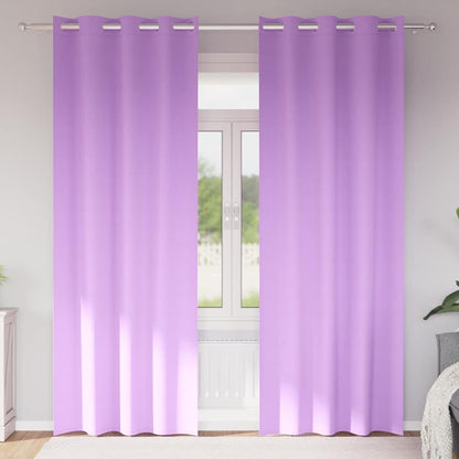 Verdunkelungs-Vorhänge mit Ringen 2 stk. Lila 260 x 140 cm