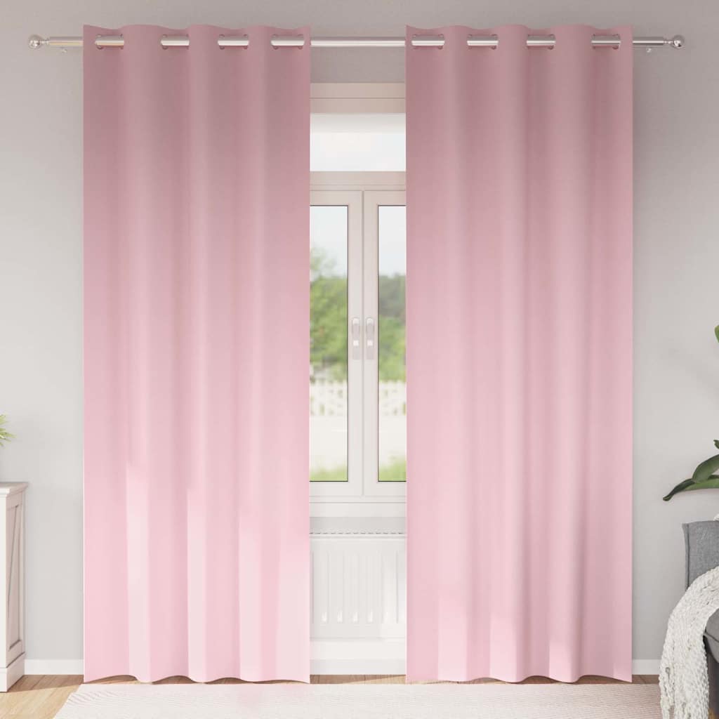 Verdunkelungs-Vorhänge mit Ringen 2 stk. Babyrosa 225 x 140 cm