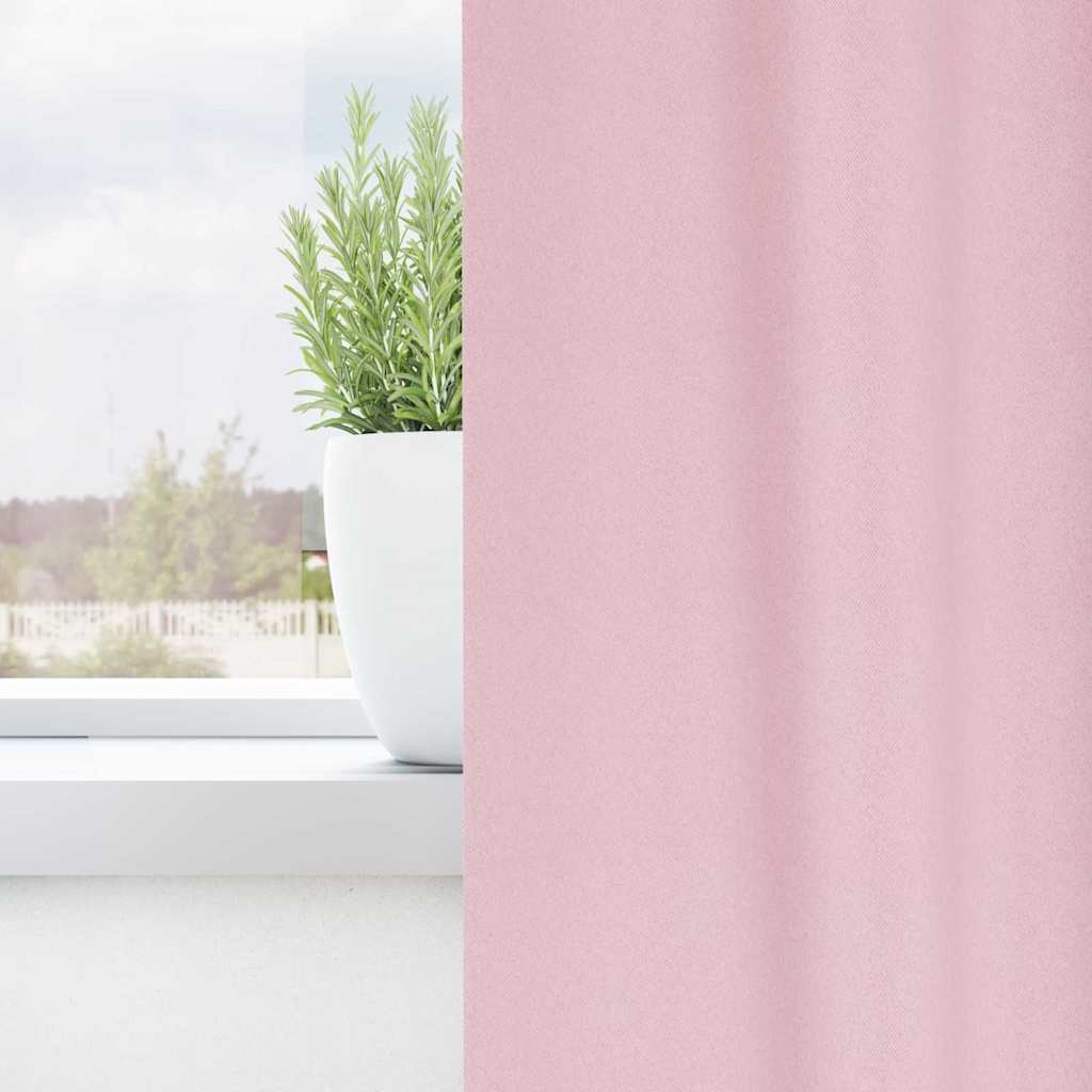 Verdunkelungs-Vorhänge mit Ringen 2 stk. Babyrosa 260 x 140 cm