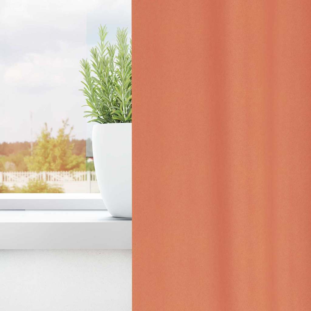 Verdunkelungs-Vorhänge mit Ringen 2 stk. Terrakotta Polyester