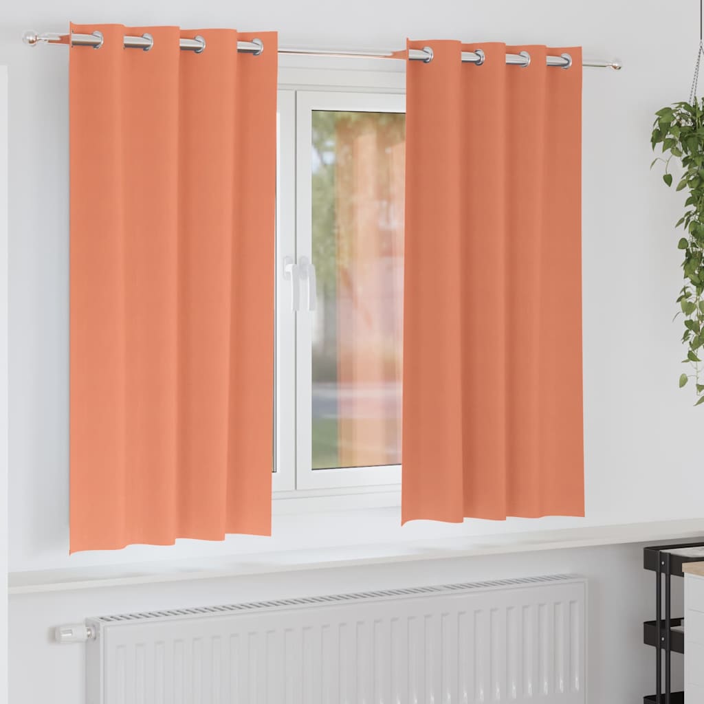 Verdunkelungs-Vorhänge mit Ringen 2 stk. Terrakotta Polyester
