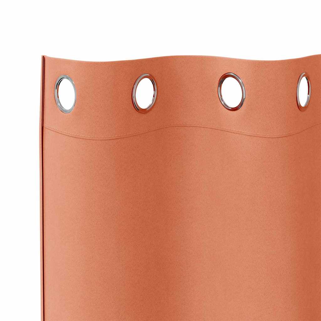 Verdunkelungs-Vorhänge mit Ringen 2 stk. Terrakotta Polyester