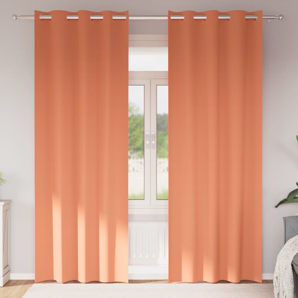 Verdunkelungs-Vorhänge mit Ringen 2 stk. Terrakotta Polyester