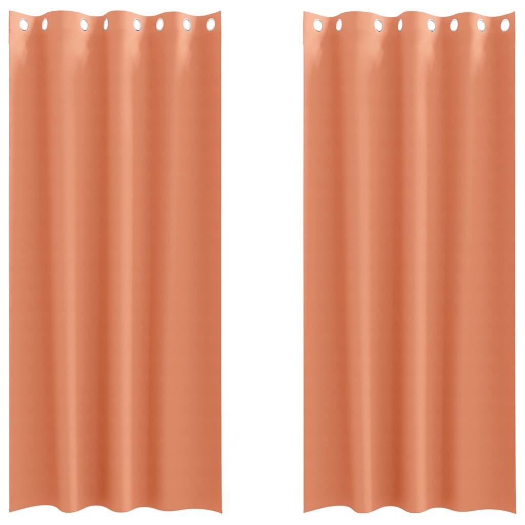 Verdunkelungs-Vorhänge mit Ringen 2 stk. Terrakotta Polyester