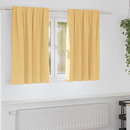 Verdunkelungs-Vorhänge mit Ringen 2 stk. Beige 140 x 140 cm