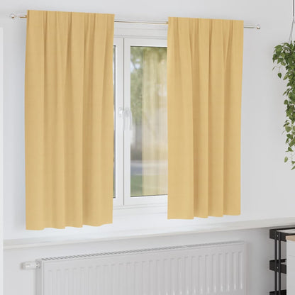 Verdunkelungs-Vorhänge mit Ringen 2 stk. Beige 175 x 140 cm