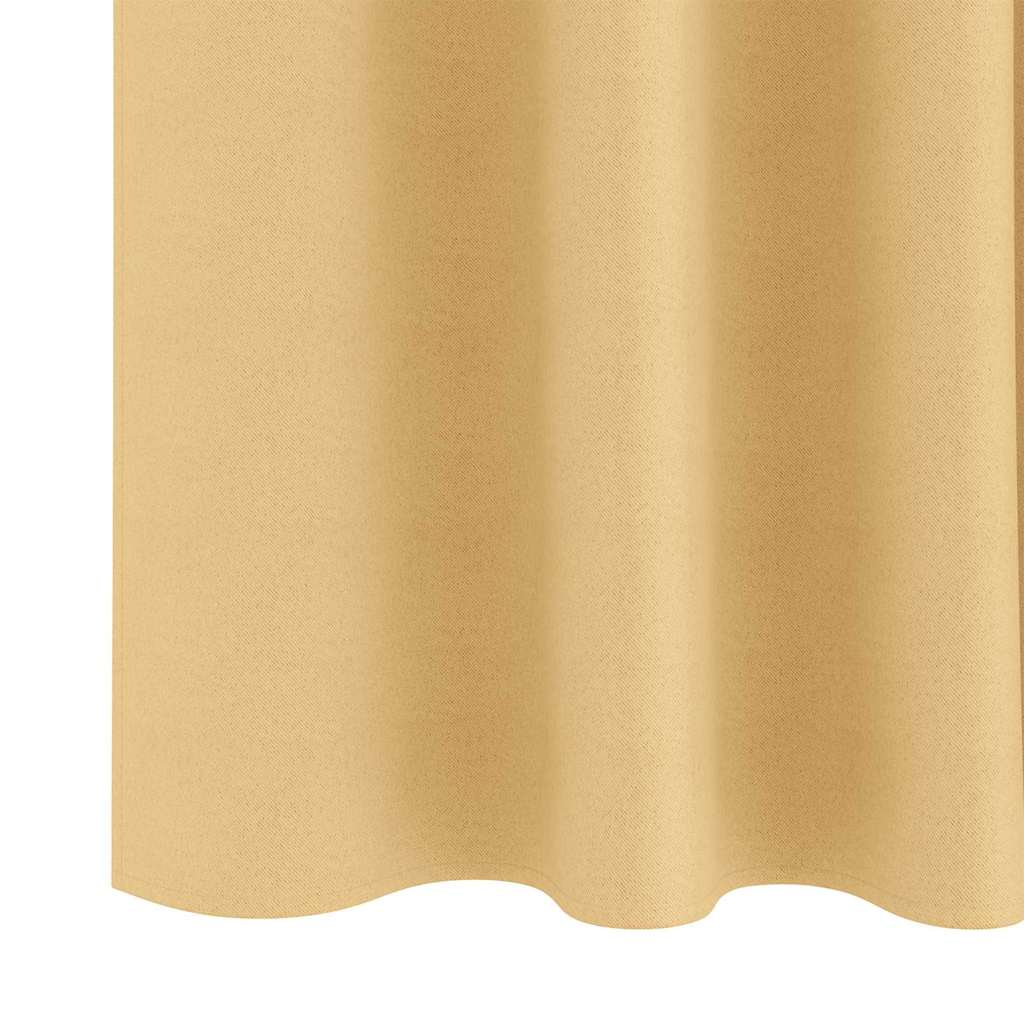 Verdunkelungs-Vorhänge mit Ringen 2 pcs Beige 225 x 140 cm