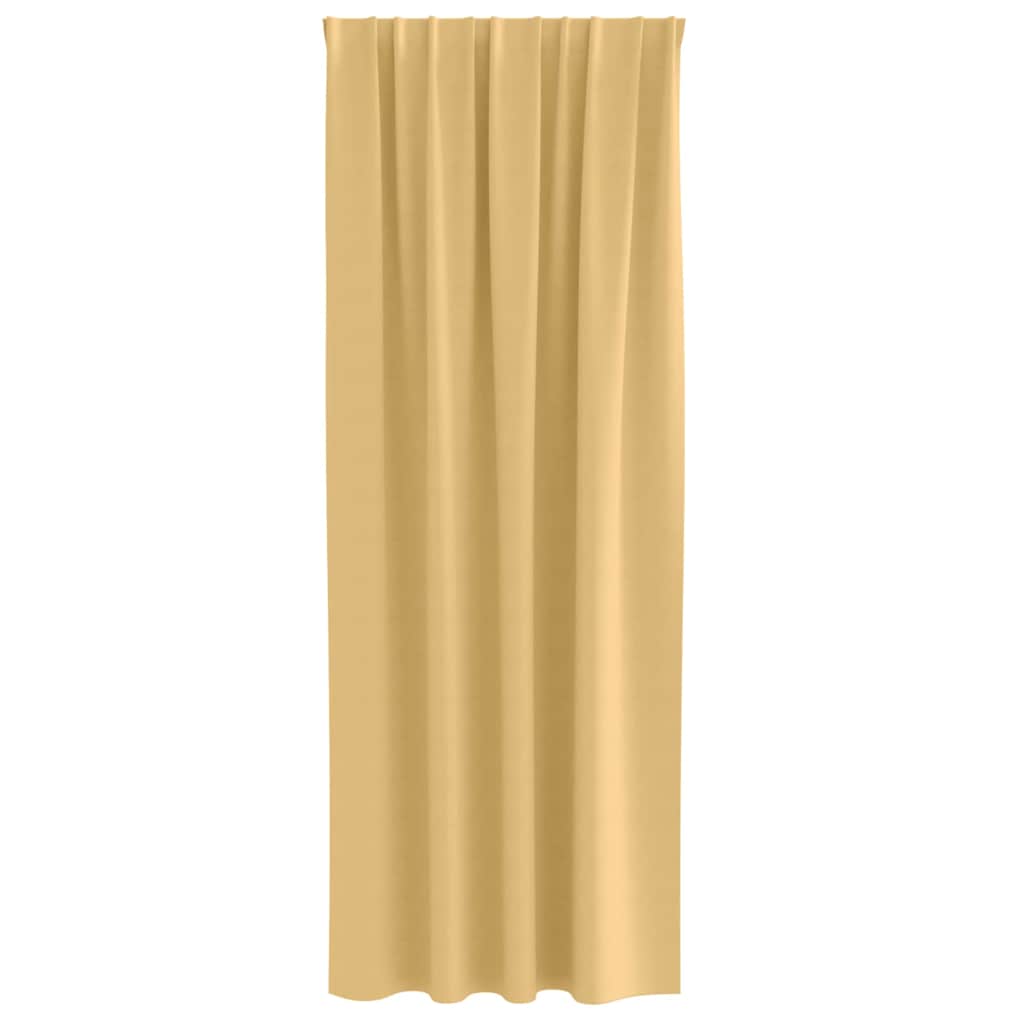Verdunkelungs-Vorhänge mit Ringen 2 pcs Beige 245 x 140 cm