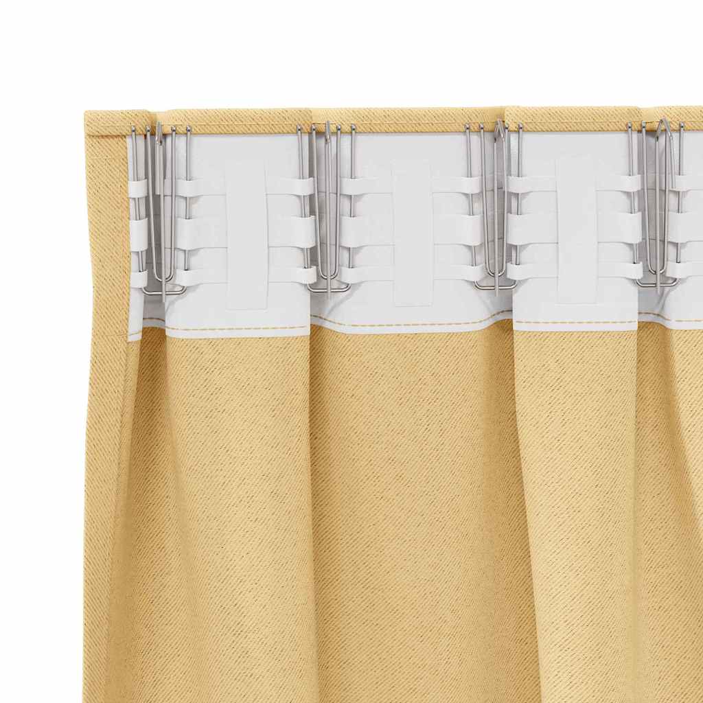 Verdunkelungs-Vorhänge mit Ringen 2 pcs Beige 260 x 140 cm
