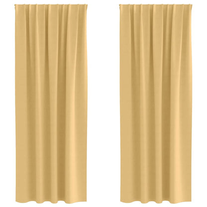 Verdunkelungs-Vorhänge mit Ringen 2 stk. Beige 260 x 140 cm
