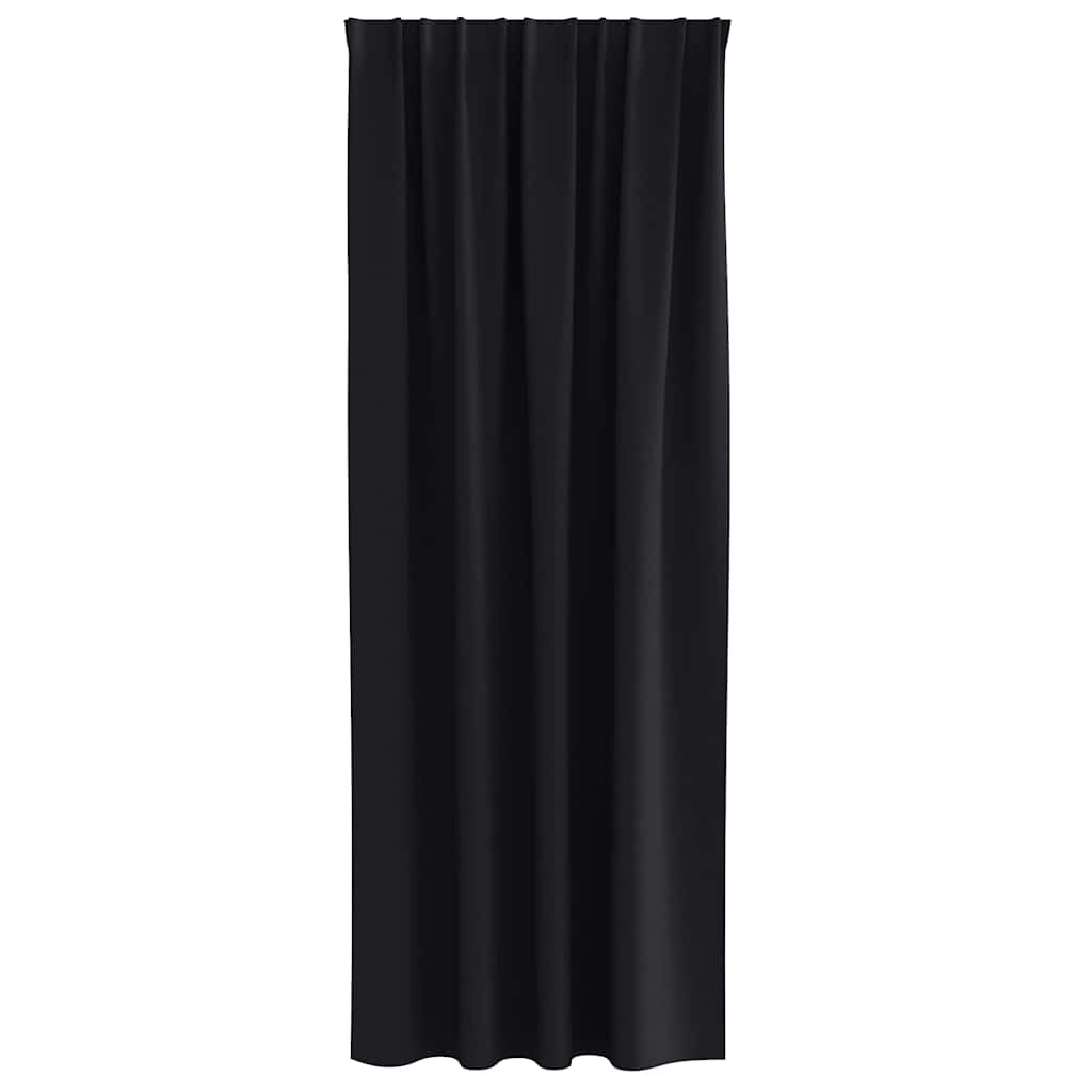 Verdunkelungs-Vorhänge mit Ringen 2 stk. Schwarz 225 x 140 cm