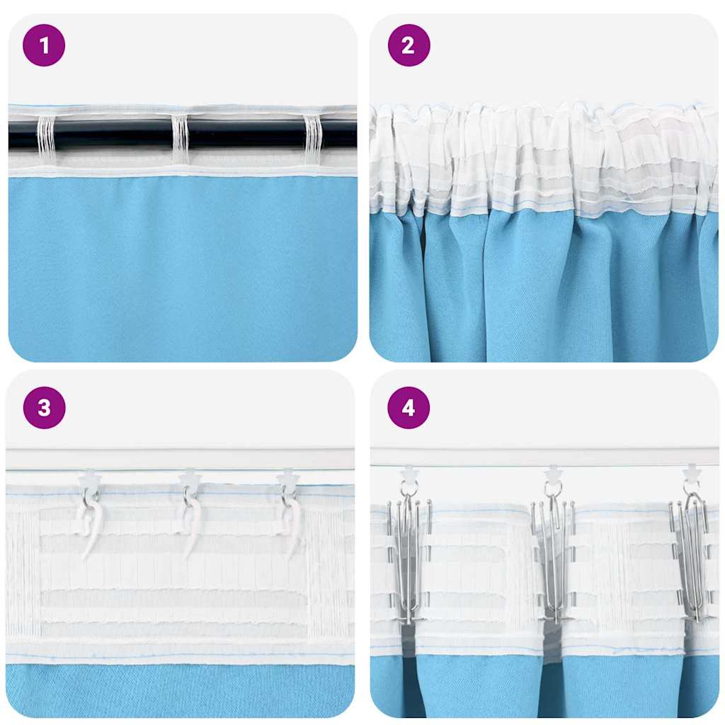 Verdunkelungs-Vorhänge mit Ringen 2 pcs Himmelblau 245 x 140 cm
