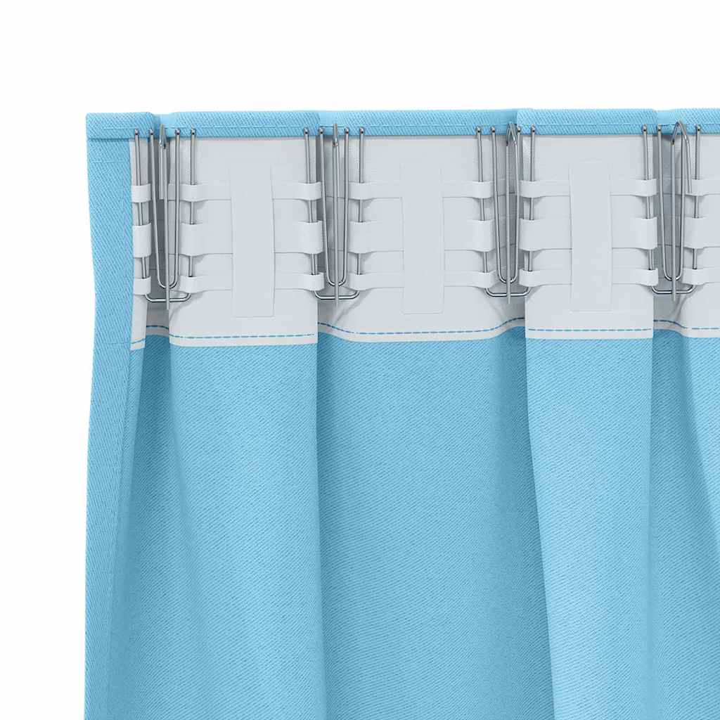 Verdunkelungs-Vorhänge mit Ringen 2 pcs Himmelblau 260 x 140 cm