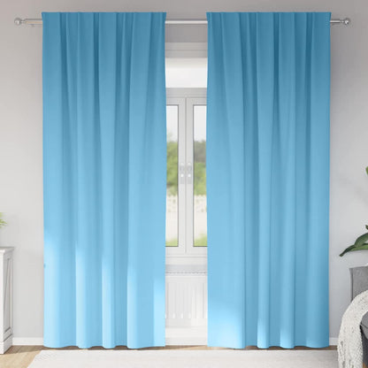 Verdunkelungs-Vorhänge mit Ringen 2 stk. Himmelblau Polyester