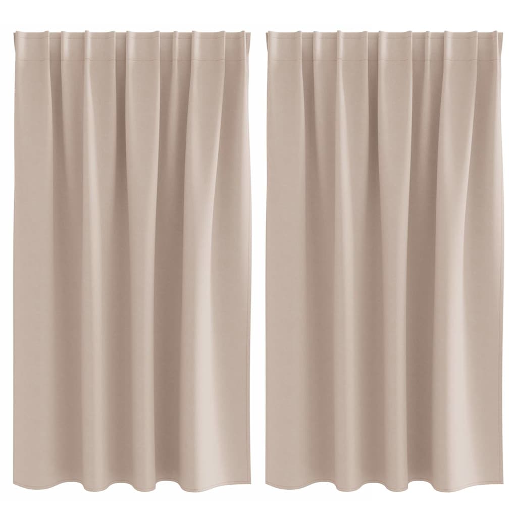 Verdunkelungs-Vorhänge mit Ringen 2 pcs Taupe 140 x 140 cm