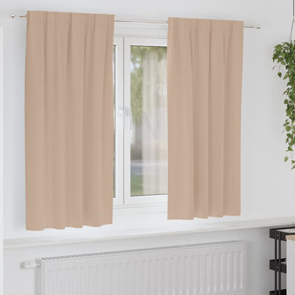 Verdunkelungs-Vorhänge mit Ringen 2 stk. Taupe 175 x 140 cm