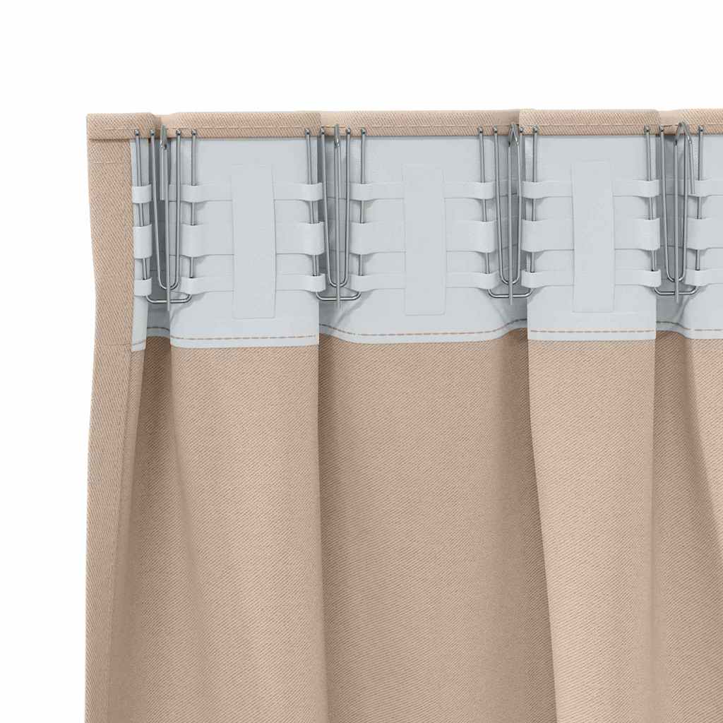 Verdunkelungs-Vorhänge mit Ringen 2 stk. Taupe 245 x 140 cm