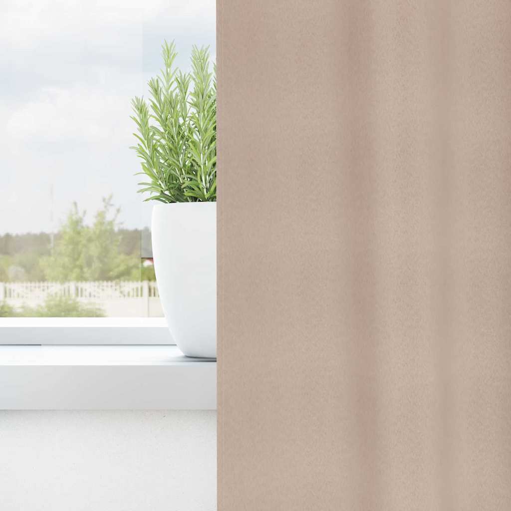 Verdunkelungs-Vorhänge mit Ringen 2 stk. Taupe 245 x 140 cm