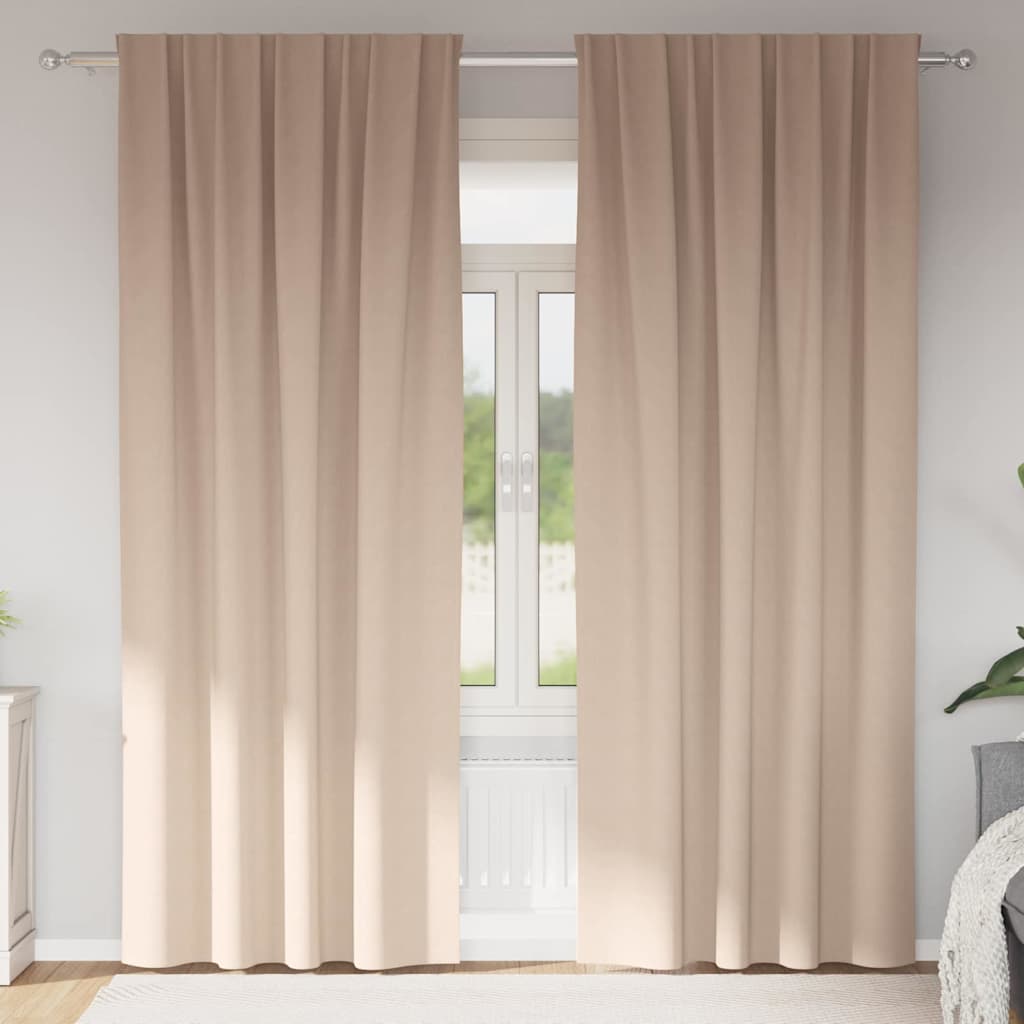 Verdunkelungs-Vorhänge mit Ringen 2 stk. Taupe 245 x 140 cm