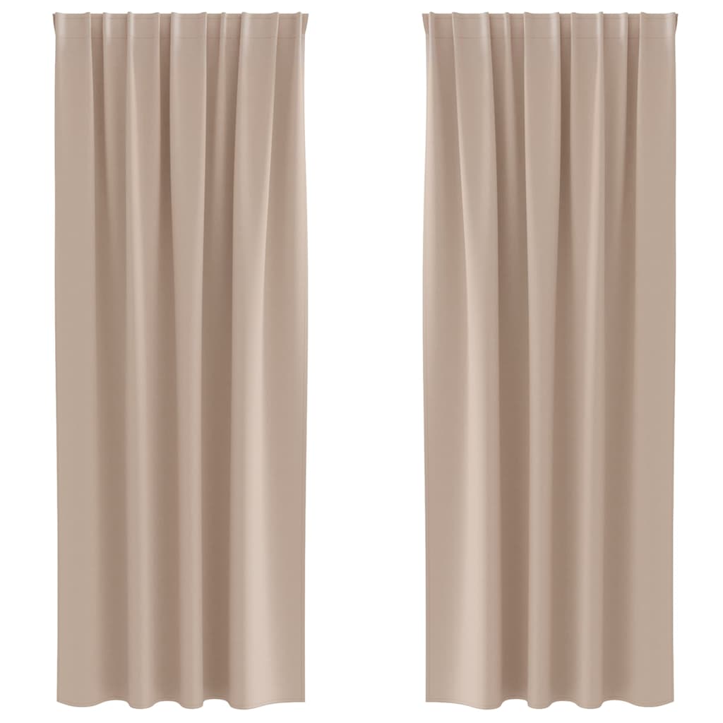 Verdunkelungs-Vorhänge mit Ringen 2 stk. Taupe 245 x 140 cm