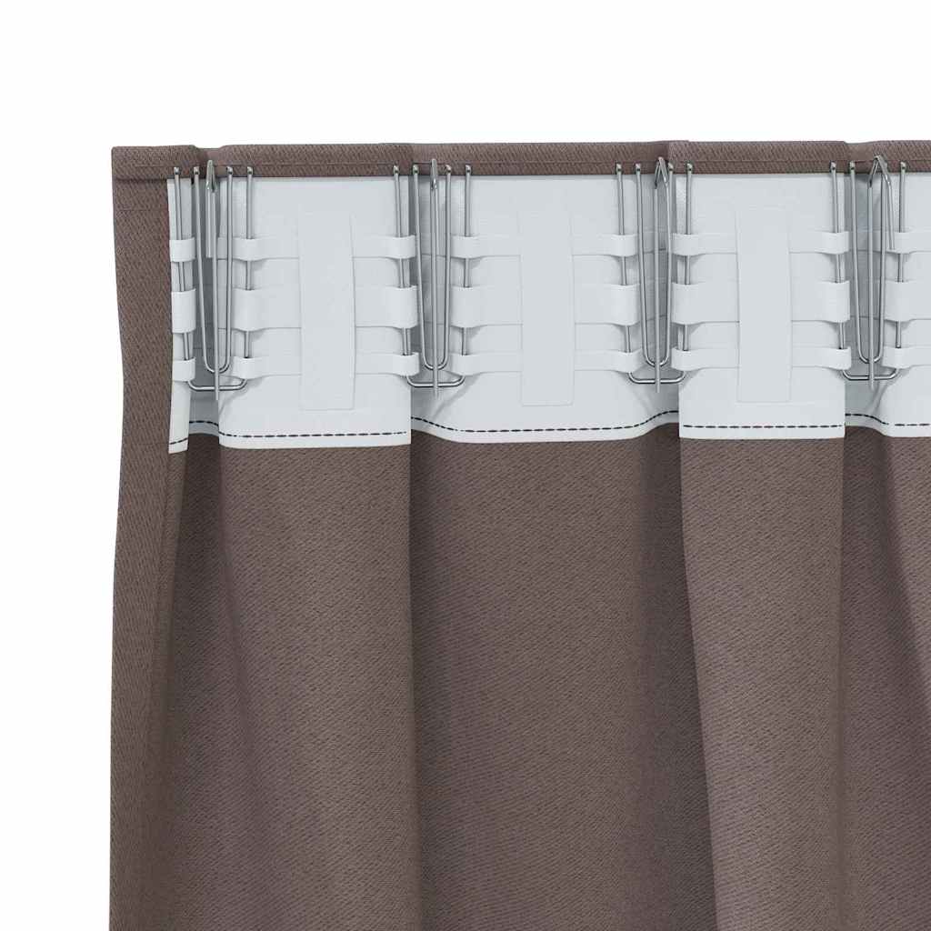 Verdunkelungs-Vorhänge mit Ringen 2 pcs Dunkelbraun