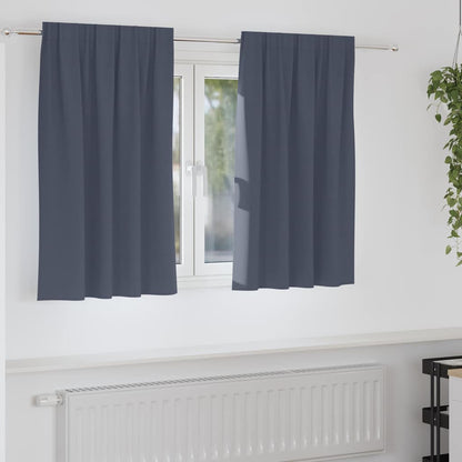 Verdunkelungs-Vorhänge mit Ringen 2 stk. Anthrazit 140 x 140 cm