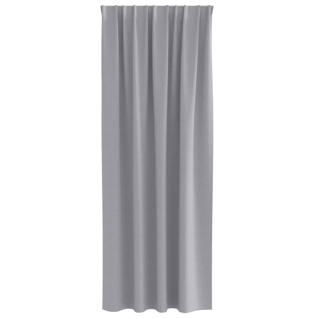 Verdunkelungs-Vorhänge mit Ringen 2 pcs Hellgrau 245 x 140 cm