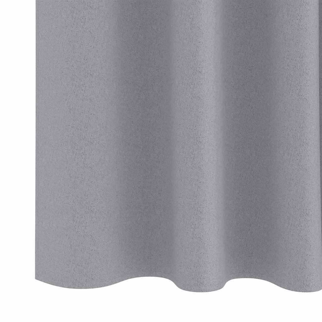 Verdunkelungs-Vorhänge mit Ringen 2 pcs Hellgrau 260 x 140 cm