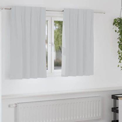 Verdunkelungs-Vorhänge mit Ringen 2 stk. Helles Grau Polyester
