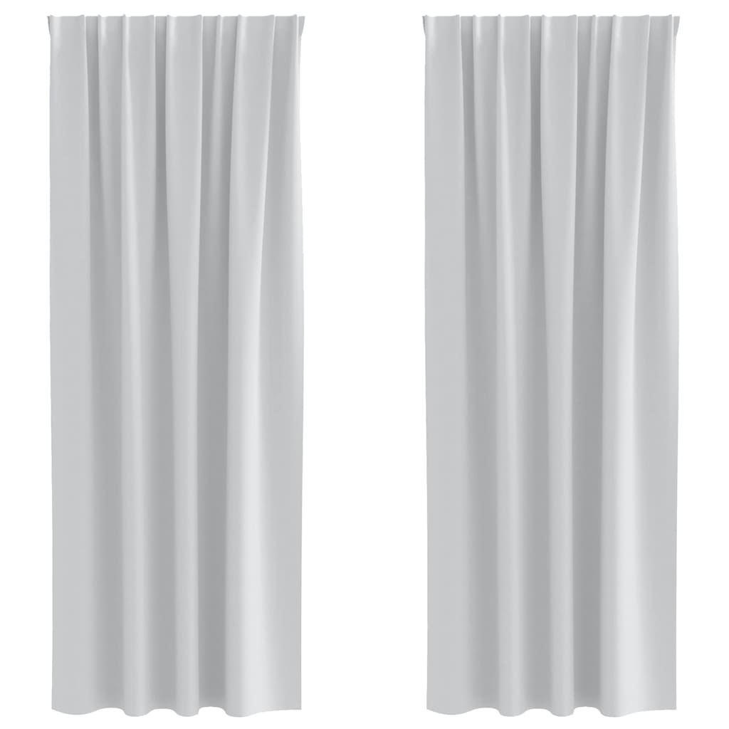 Verdunkelungs-Vorhänge mit Ringen 2 stk. Helles Grau Polyester