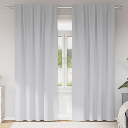 Verdunkelungs-Vorhänge mit Ringen 2 stk. Helles Grau Polyester
