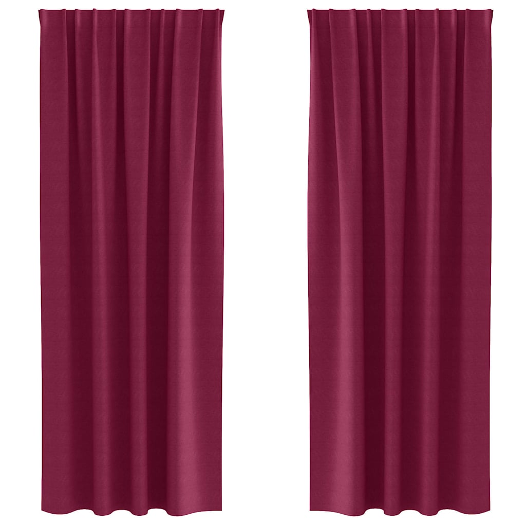 Verdunkelungs-Vorhänge mit Ringen 2 pcs Weinrot 260 x 140 cm