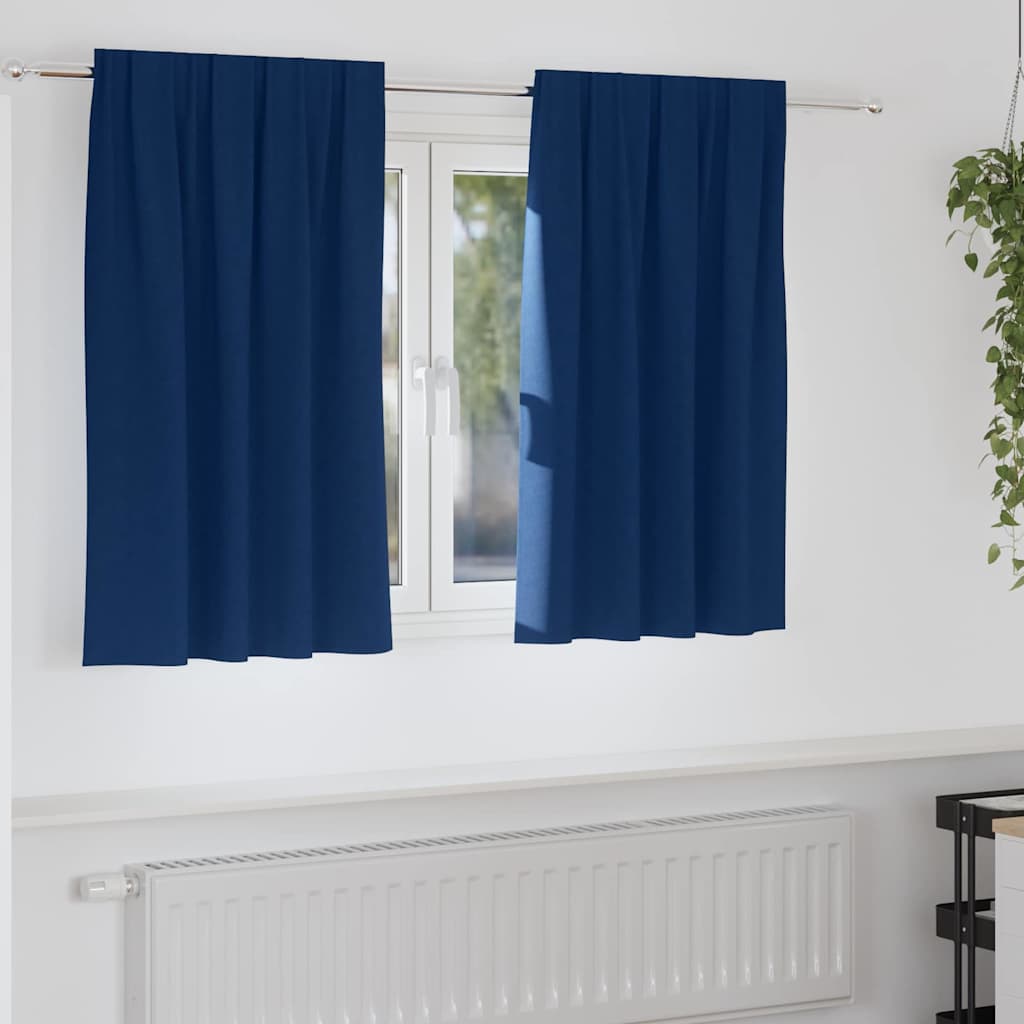 Verdunkelungs-Vorhänge mit Ringen 2 pcs Dunkelblau 140 x 140 cm