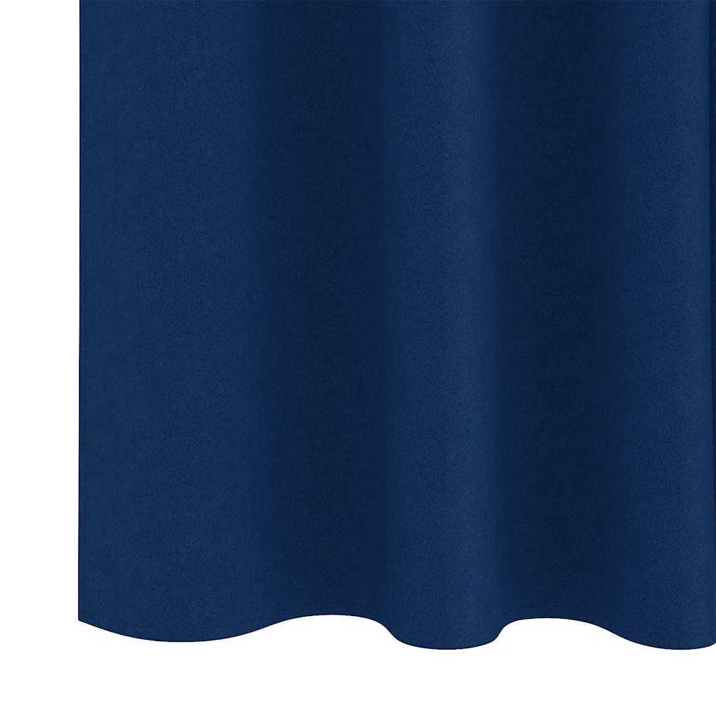 Verdunkelungs-Vorhänge mit Ringen 2 pcs Dunkelblau 225 x 140 cm
