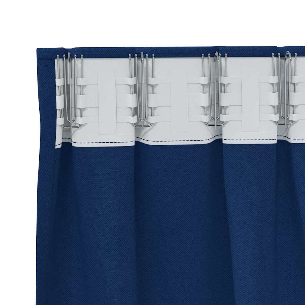 Verdunkelungs-Vorhänge mit Ringen 2 pcs Dunkelblau 245 x 140 cm