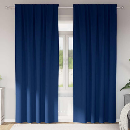 Verdunkelungs-Vorhänge mit Ringen 2 stk. Dunkelblau Polyester