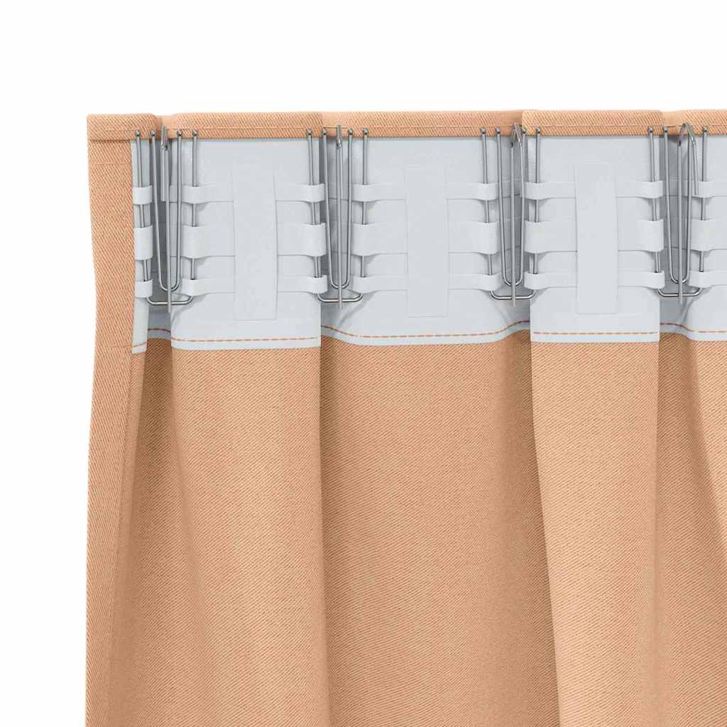 Verdunkelungs-Vorhänge mit Ringen 2 pcs Hellbraun 225 x 140 cm