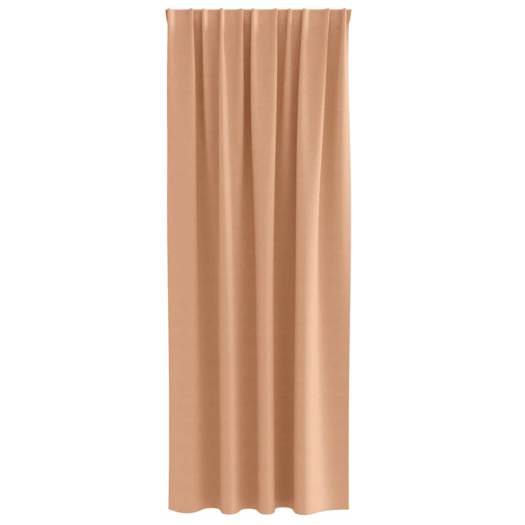 Verdunkelungs-Vorhänge mit Ringen 2 pcs Hellbraun 260 x 140 cm