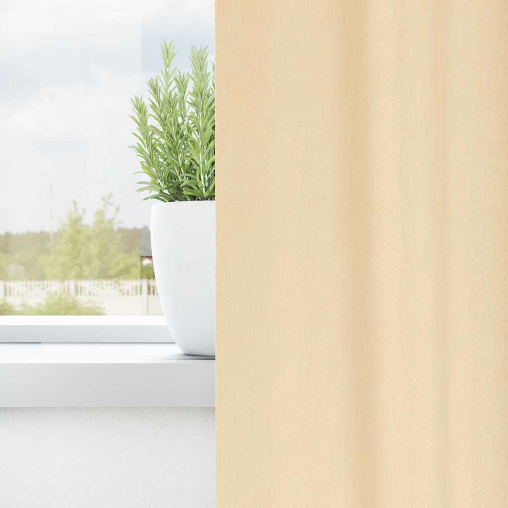 Verdunkelungs-Vorhänge mit Ringen 2 stk. Creme 175 x 140 cm