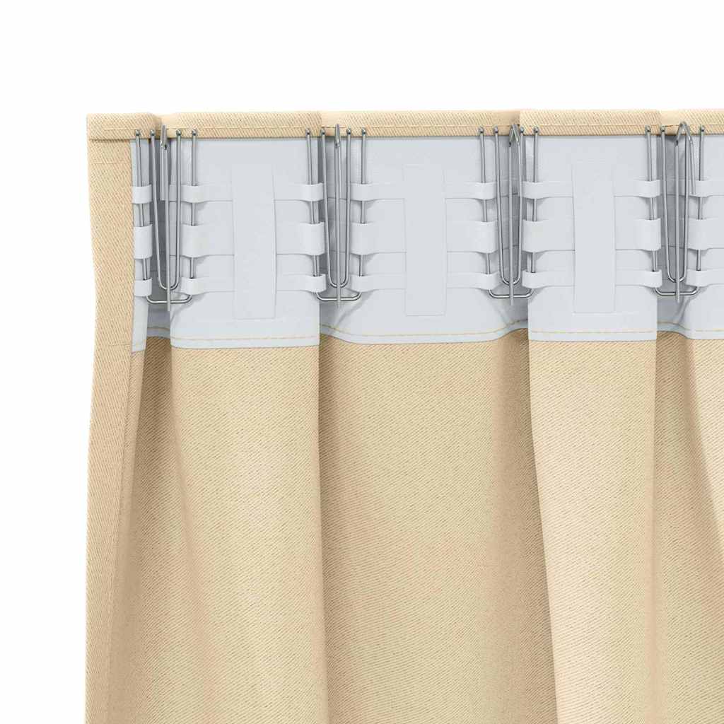 Verdunkelungs-Vorhänge mit Ringen 2 stk. Creme 260 x 140 cm