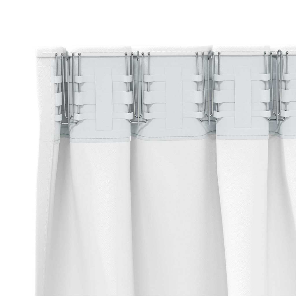 Verdunkelungs-Vorhänge mit Ringen 2 pcs Hellweiß 175 x 140 cm