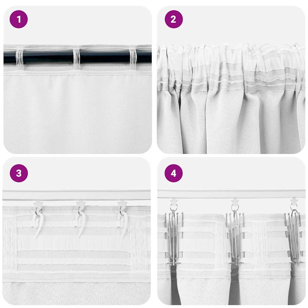 Verdunkelungs-Vorhänge mit Ringen 2 pcs Hellweiß 175 x 140 cm