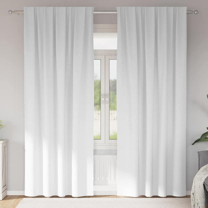Verdunkelungs-Vorhänge mit Ringen 2 stk. Reinweiß 245 x 140 cm