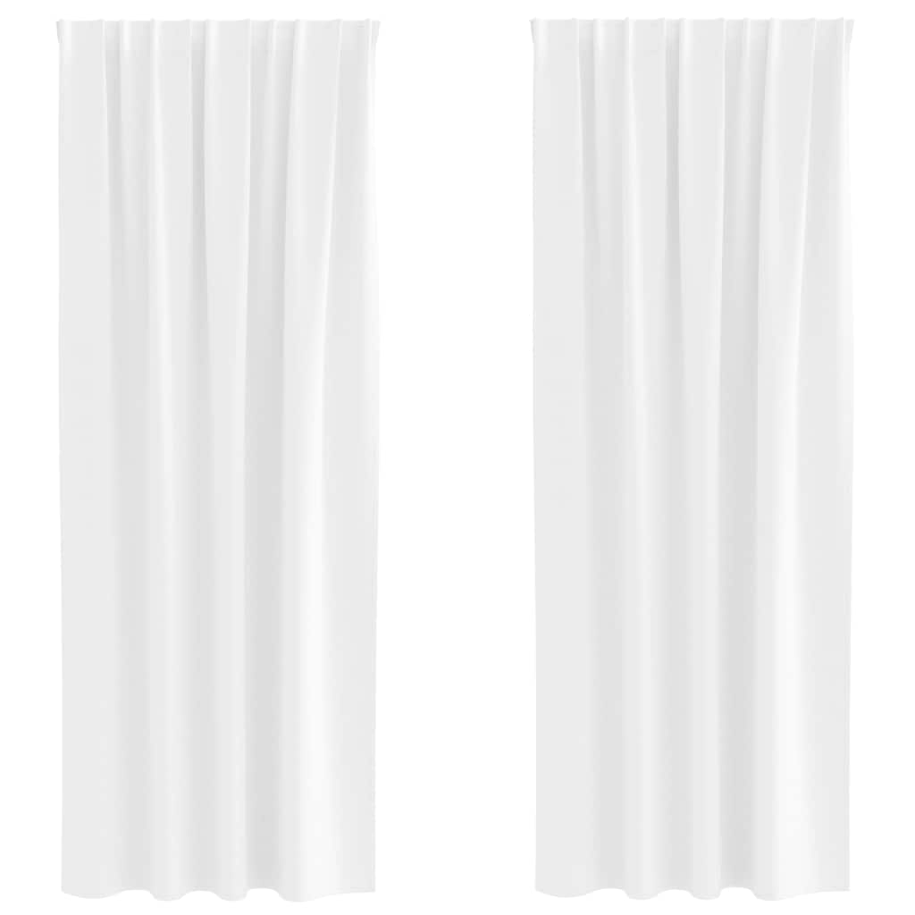 Verdunkelungs-Vorhänge mit Ringen 2 pcs Reinweiß 245 x 140 cm