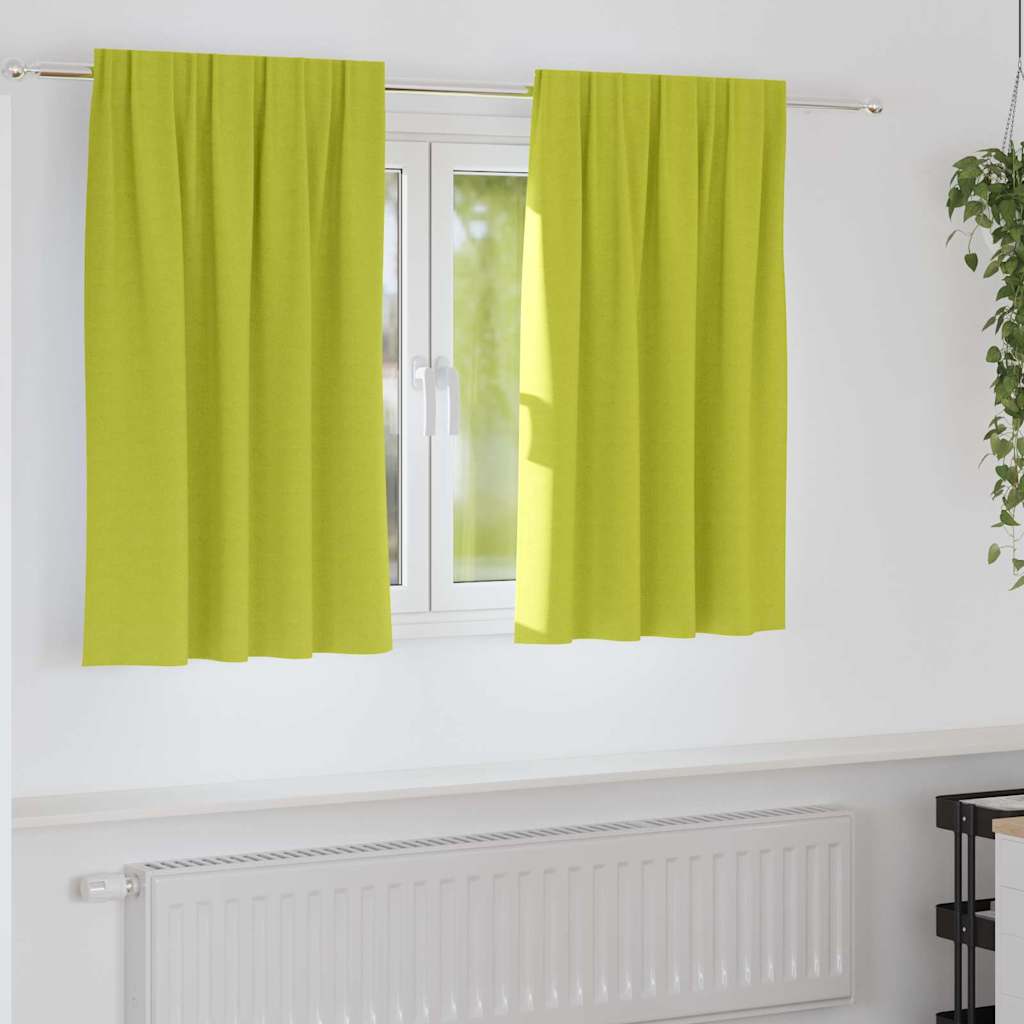 Verdunkelungs-Vorhänge mit Ringen 2 pcs Grün 140 x 140 cm